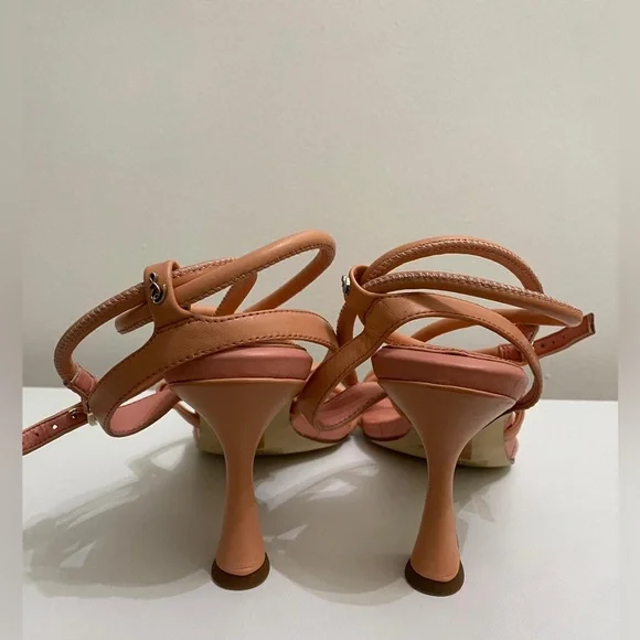 Sam Edelman Maven Clay Tubular Vamp Buckle Ankle Straps Flared Heeled Sandals - Picture 4 of 4